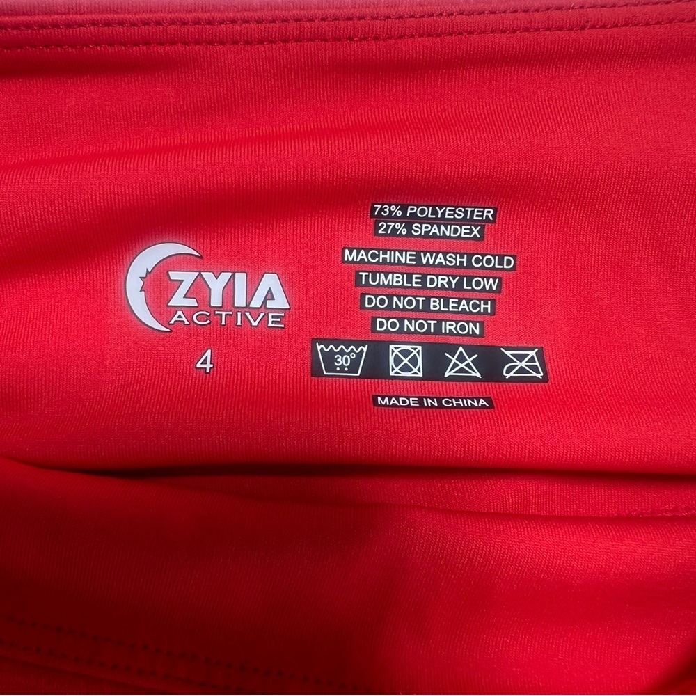 Zyia Active Red Textured High Rise‎ Compression Leggings Size 4 - Picture 6 of 6